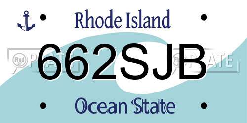 662SJB Rhode Island License Plate
