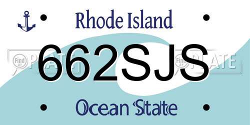 662SJS Rhode Island License Plate