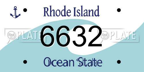 6632 Rhode Island License Plate