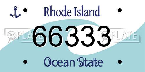 66333 Rhode Island License Plate