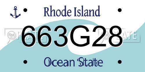 663G28 Rhode Island License Plate