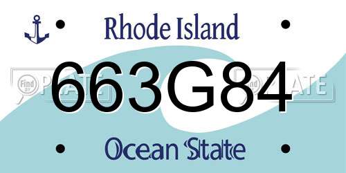 663G84 Rhode Island License Plate