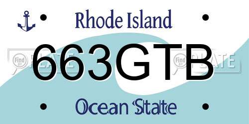 663GTB Rhode Island License Plate