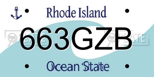 663GZB Rhode Island License Plate