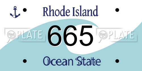 665 Rhode Island License Plate