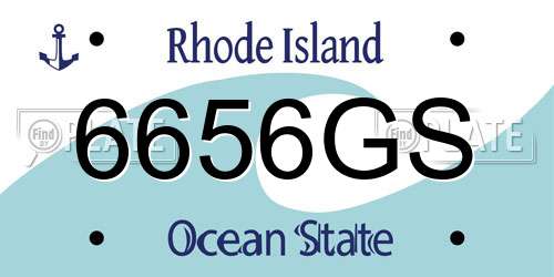 6656GS Rhode Island License Plate