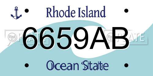 6659AB Rhode Island License Plate