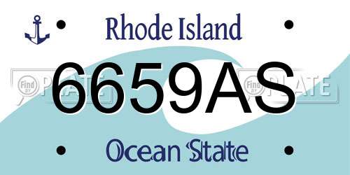 6659AS Rhode Island License Plate
