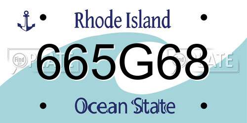 665G68 Rhode Island License Plate