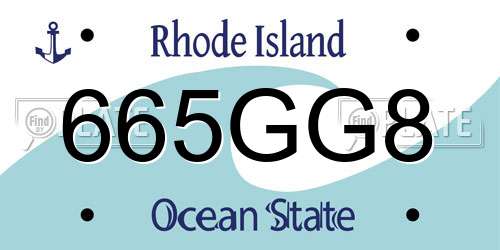 665GG8 Rhode Island License Plate