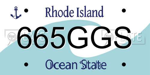 665GGS Rhode Island License Plate