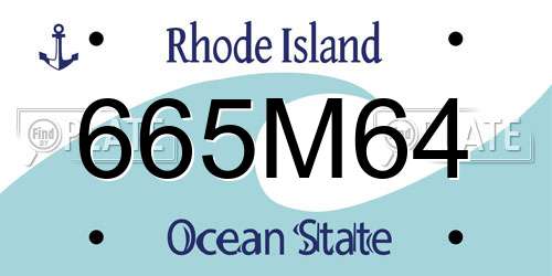 665M64 Rhode Island License Plate