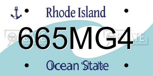 665MG4 Rhode Island License Plate