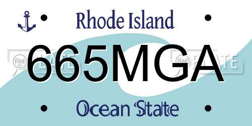 665MGA Rhode Island License Plate