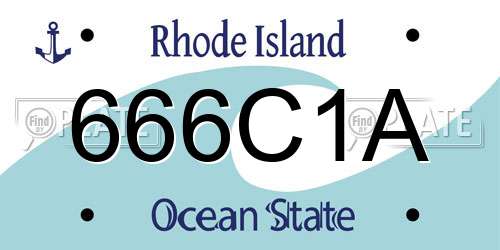 666C1A Rhode Island License Plate