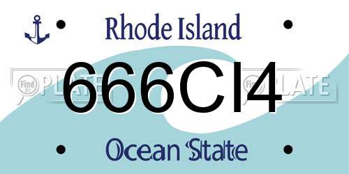 666CI4 Rhode Island License Plate