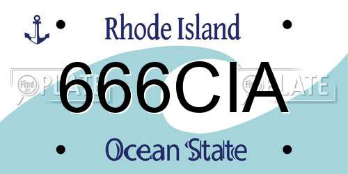 666CIA Rhode Island License Plate
