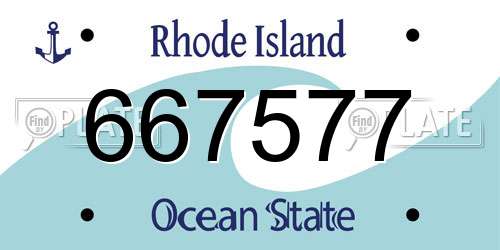 667577 Rhode Island License Plate