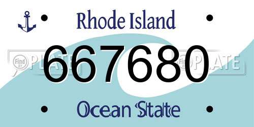 667680 Rhode Island License Plate