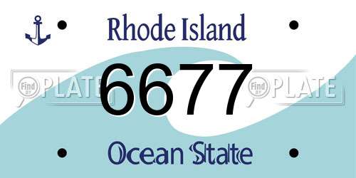 6677 Rhode Island License Plate
