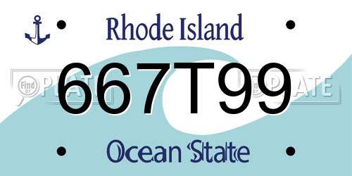 667T99 Rhode Island License Plate