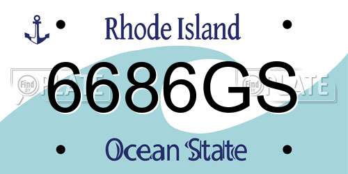 6686GS Rhode Island License Plate
