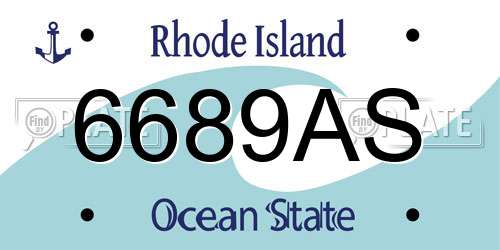 6689AS Rhode Island License Plate