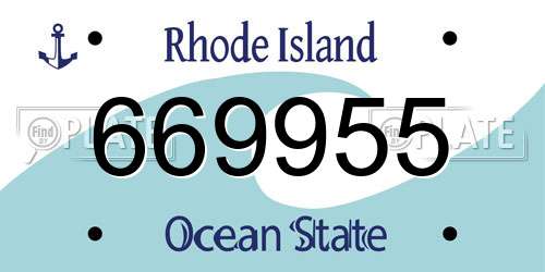 669955 Rhode Island License Plate