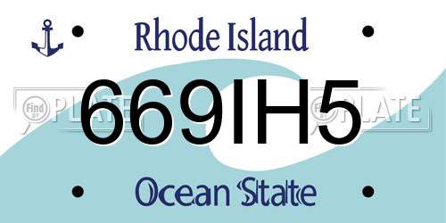 669IH5 Rhode Island License Plate