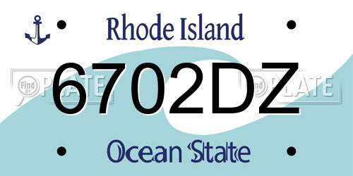 6702DZ Rhode Island License Plate
