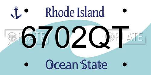 6702QT Rhode Island License Plate