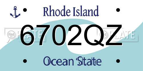 6702QZ Rhode Island License Plate