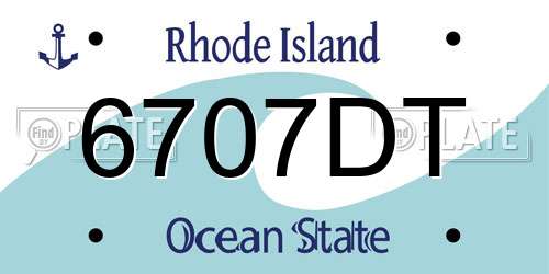 6707DT Rhode Island License Plate