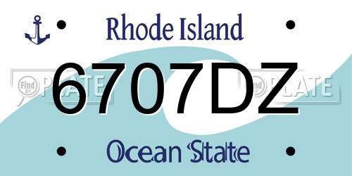 6707DZ Rhode Island License Plate