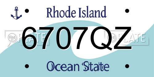 6707QZ Rhode Island License Plate