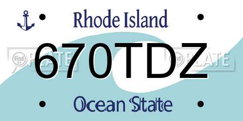 670TDZ Rhode Island License Plate