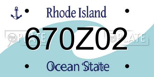 670Z02 Rhode Island License Plate