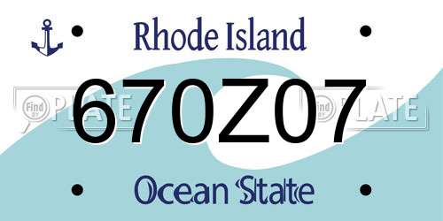 670Z07 Rhode Island License Plate