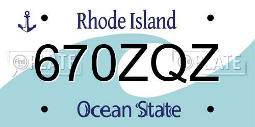 670ZQZ Rhode Island License Plate