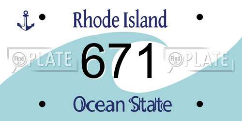 671 Rhode Island License Plate