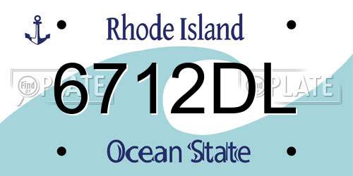 6712DL Rhode Island License Plate