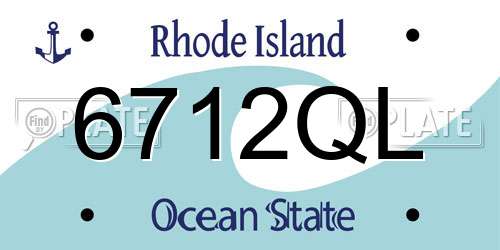 6712QL Rhode Island License Plate