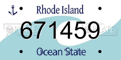671459 Rhode Island License Plate