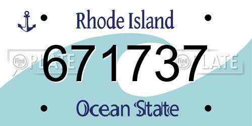 671737 Rhode Island License Plate