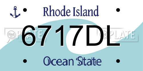 6717DL Rhode Island License Plate