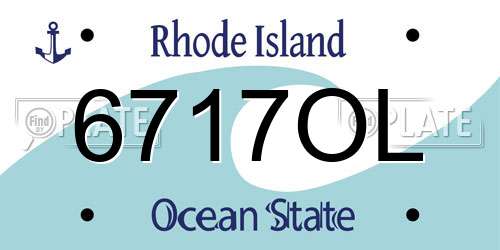 6717OL Rhode Island License Plate