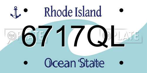 6717QL Rhode Island License Plate