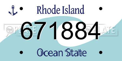 671884 Rhode Island License Plate