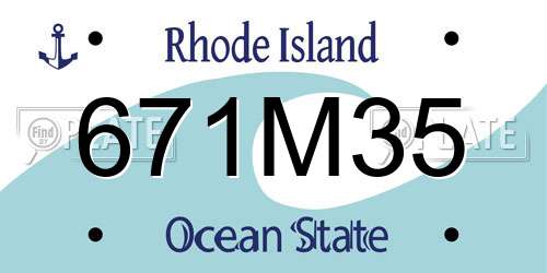 671M35 Rhode Island License Plate