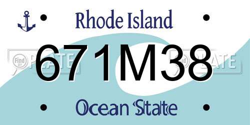 671M38 Rhode Island License Plate